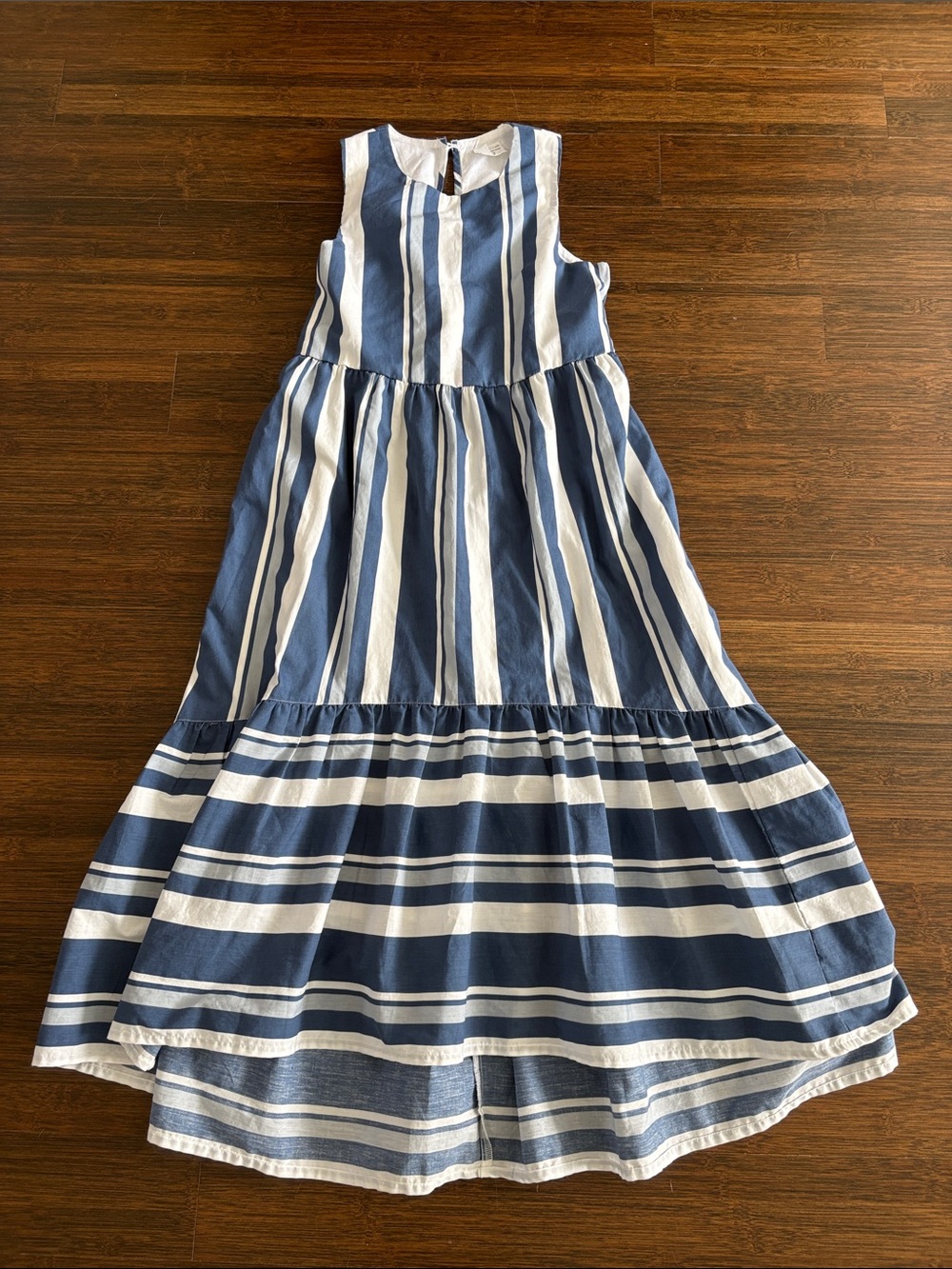abercrombie kids Navy and White Striped Tiered Dress